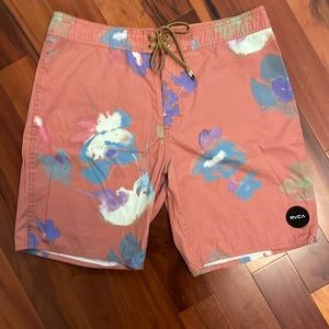RVCA Board Shorts, Coral/Mauve color Size 34